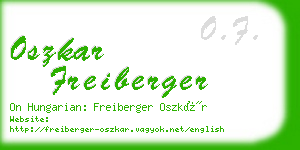 oszkar freiberger business card